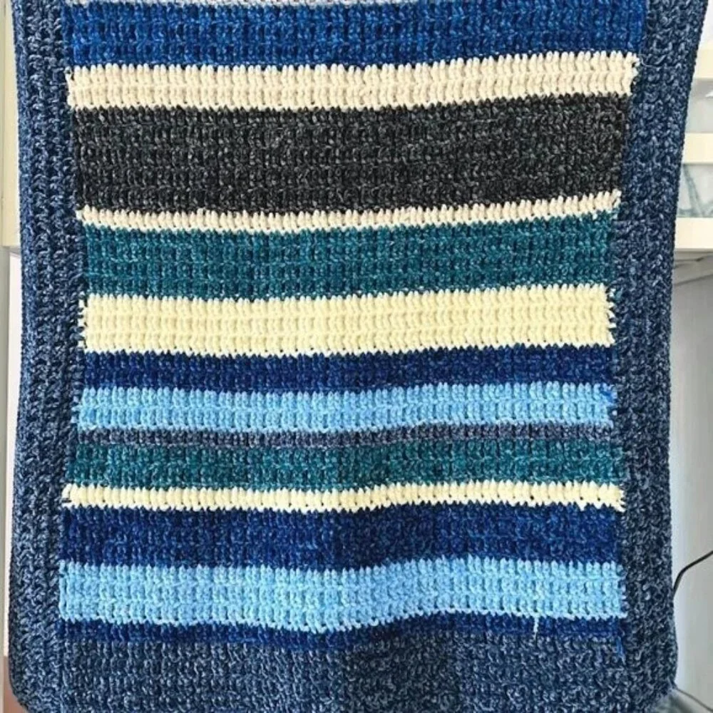 Handmade Crochet Blanket Soft Pleasant to the body in Pastel Colors Knitted